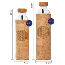 Flaska Trinkflasche mit Korkschutzhülle in 4 verschiedenen Sujets