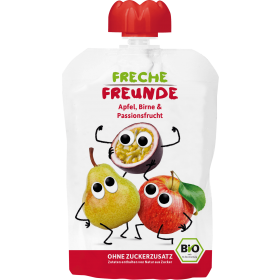 Freche Freunde Quetschmus Apfel, Birne & Passionsfrucht Beutel 100g (6er Pack)